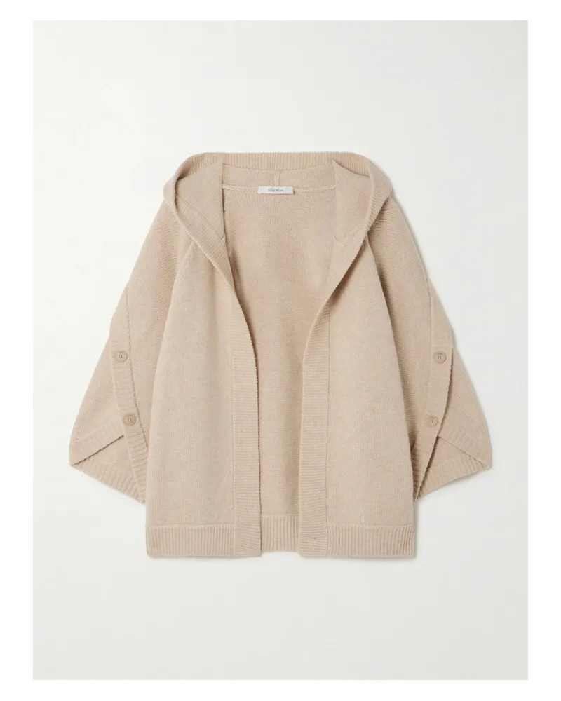 Max Mara Vals Cardigan Aus Einer Woll-kaschmirmischung Mit Kapuze - Neutral Neutral