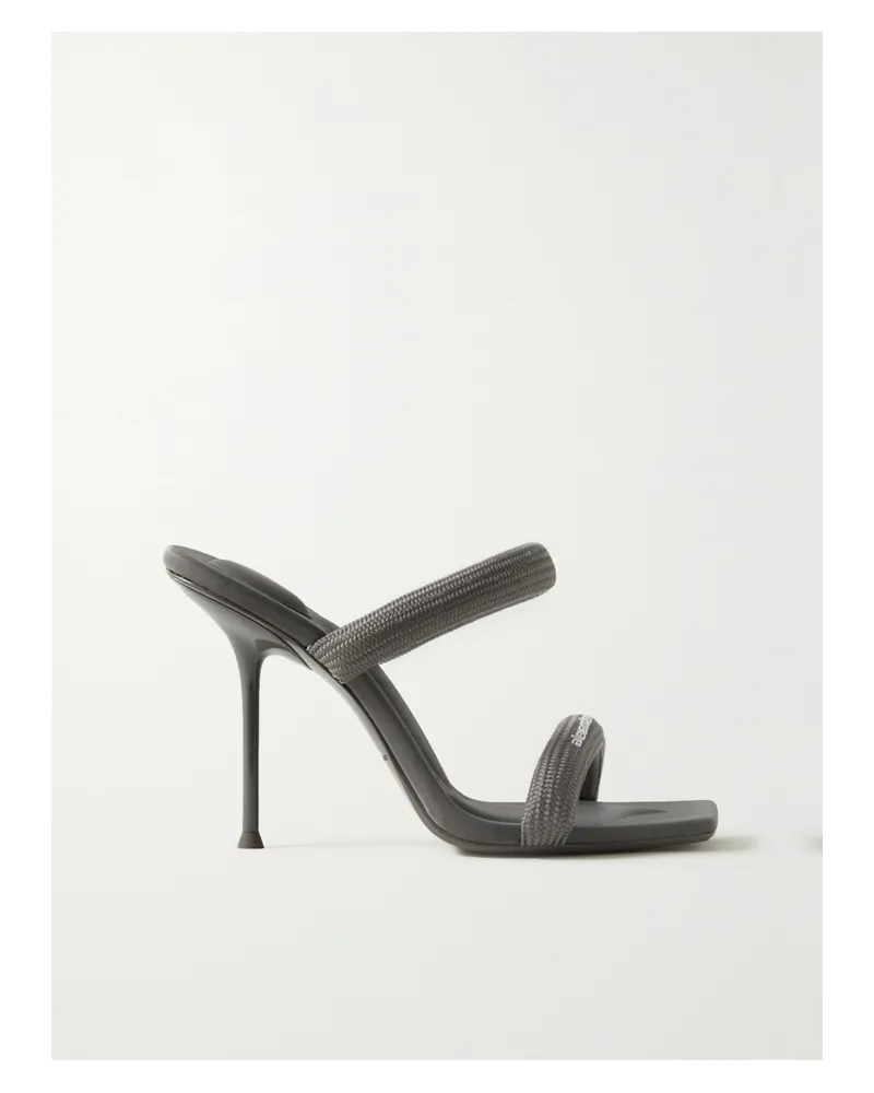 Alexander Wang Julie Mules Aus Webband Mit Logoprint - Grau Grau