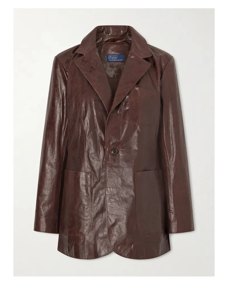 Ralph Lauren Glossed-leather Blazer - Brown Brown