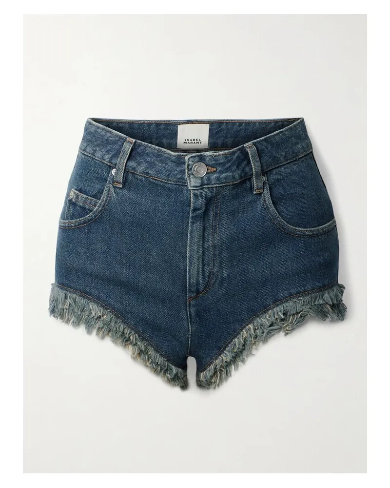 Isabel Marant Eneidao Jeansshorts Mit Fransen - Blau Blau