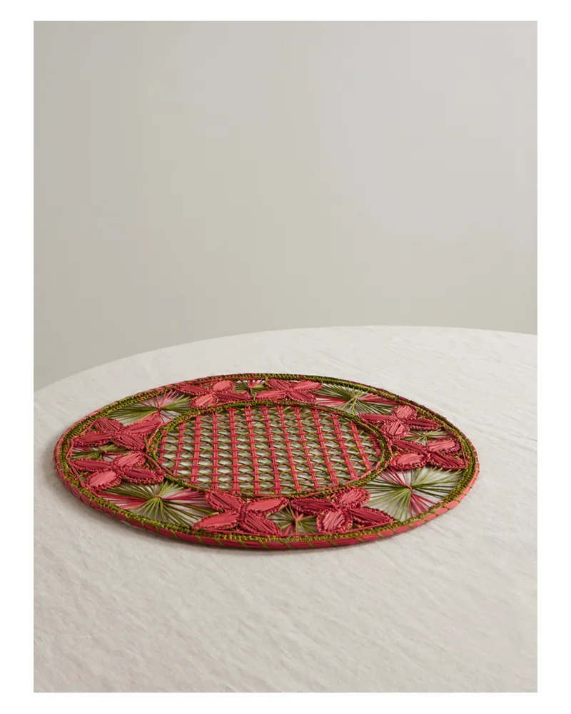 CABANA Louloudi Platzset Aus Rattan - Burgunder Burgunder