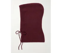 Klosters Ribbed Cashmere Balaclava - Burgundy