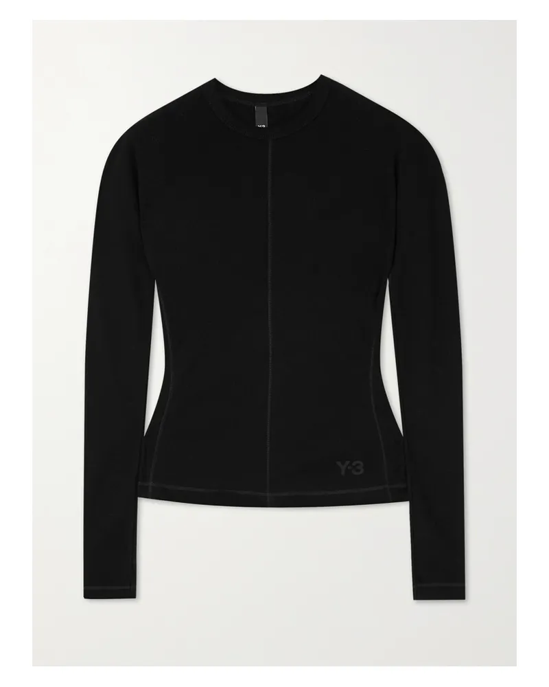 adidas Y-3 Pullover Aus Biobaumwoll-jersey - Schwarz Schwarz