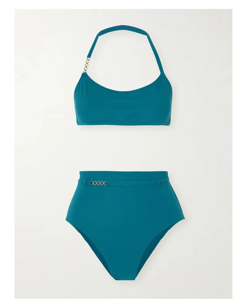 LIDO Sessantacinque Neckholder-bikini Mit Ketten - Blau Blau