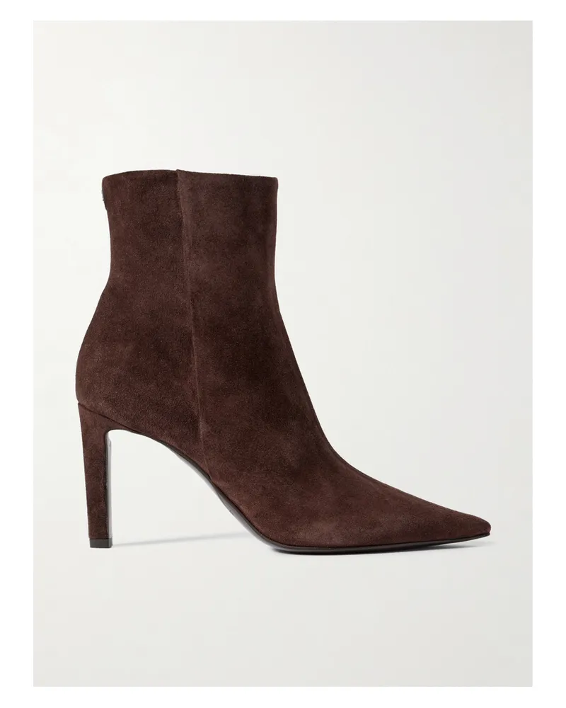 Jimmy Choo Frankie 85 Ankle Boots Aus Veloursleder - Braun Braun