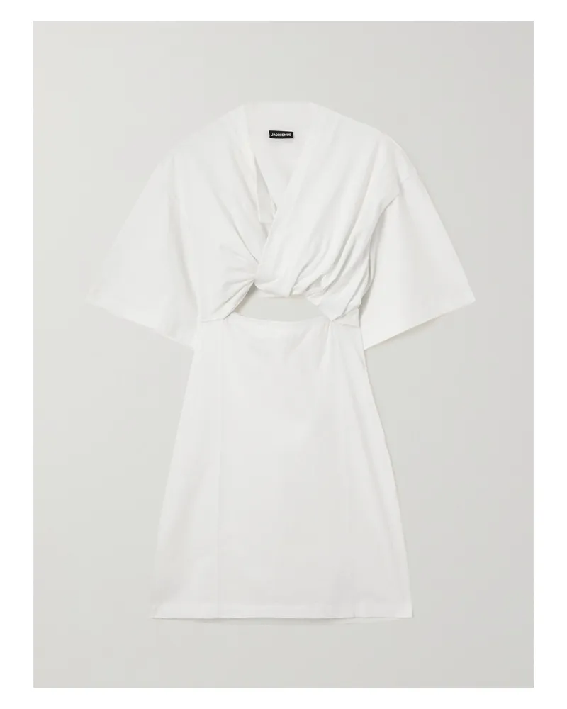 Jacquemus Bahia Minikleid Aus Baumwolle Mit Twist-detail Und Cut-outs - Weiß Weiß