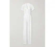Geralyn Jumpsuit Aus Mesh Und Jersey Mit Gürtel - Weiß