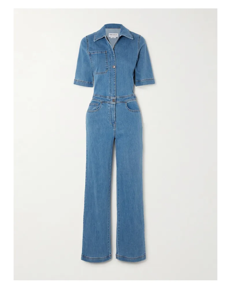 Rivet Utility Rowdy Jumpsuit Aus Stretch-denim - Blau Blau