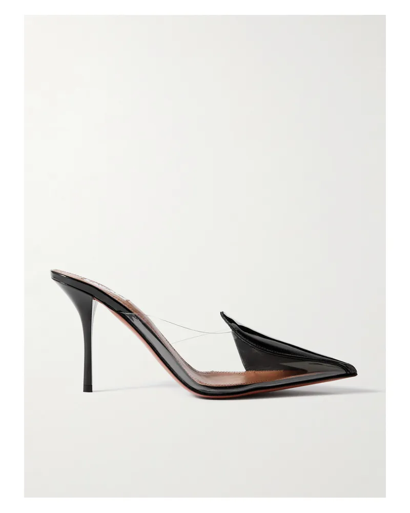Alaïa 90 Pvc And Patent-leather Mules - Black Black
