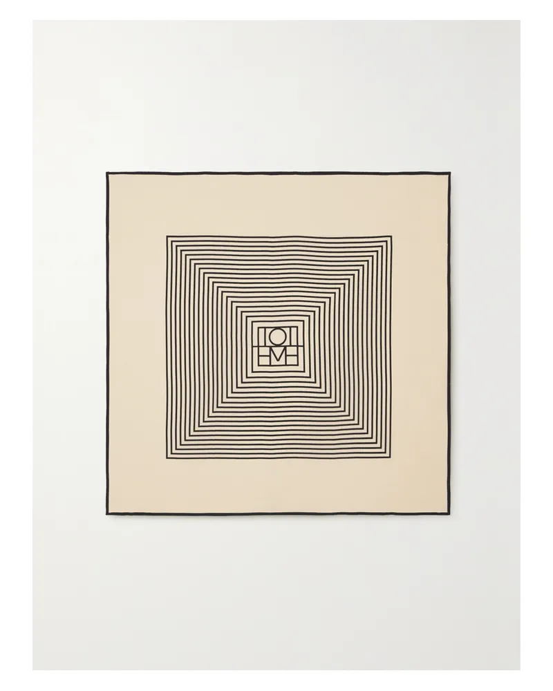 Totême Striped Silk Crepe De Chine Scarf - Neutrals Neutrals