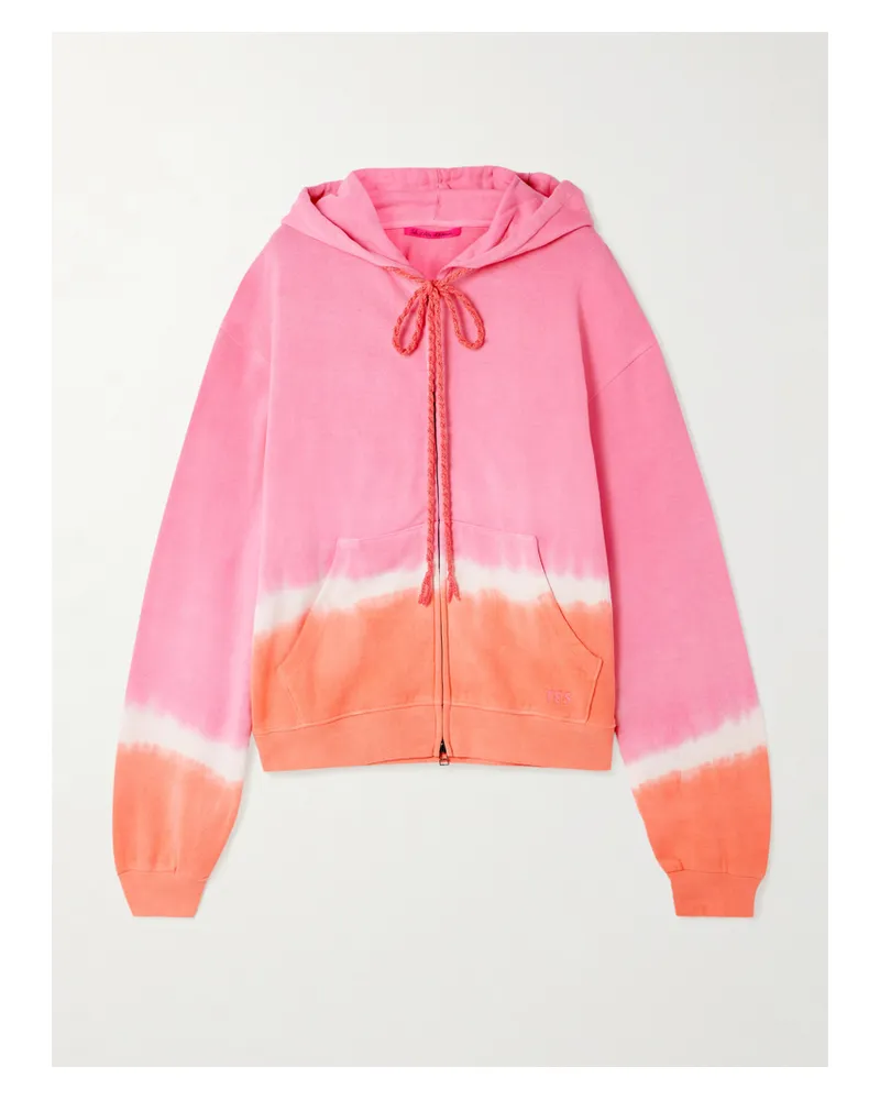 The Elder Statesman Kapuzenjacke Aus Jersey Aus Einer Baumwoll-kaschmirmischung Mit Batikmuster - Pink Pink