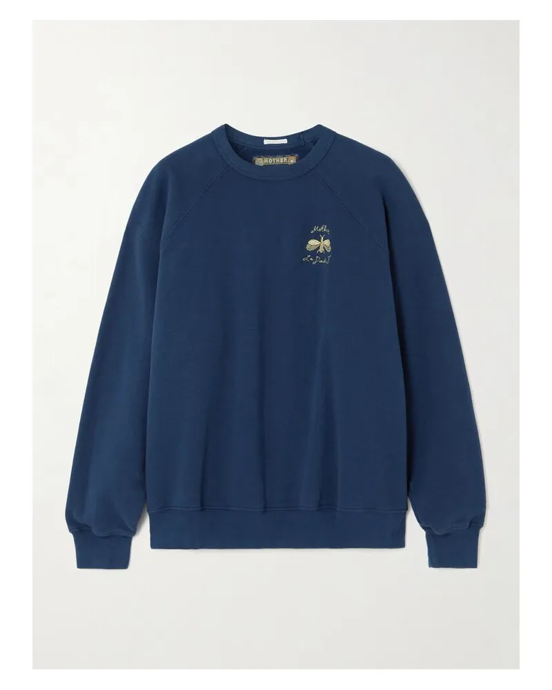Mother La Doublej The Biggie Concert Sweatshirt Aus Baumwoll-jersey Mit Stickereien - Blau Blau