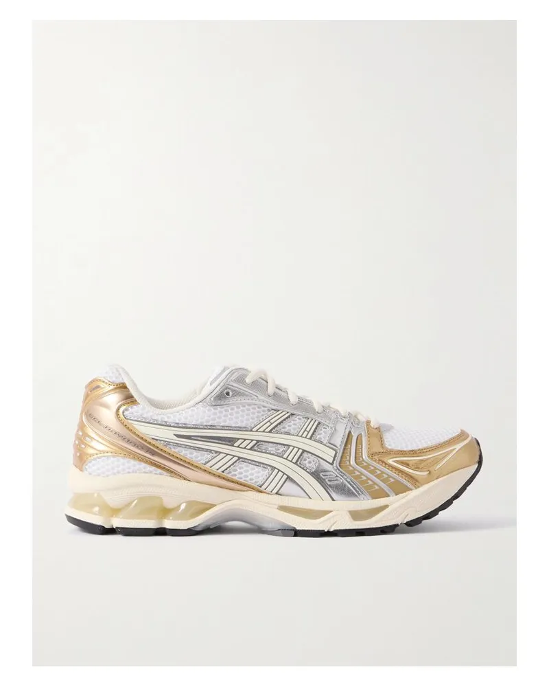 Asics Gel-kayano™ 14 Sneakers Aus Mesh Mit Gummi- Und Kunstlederbesätzen In Metallic-optik - Gold Gold