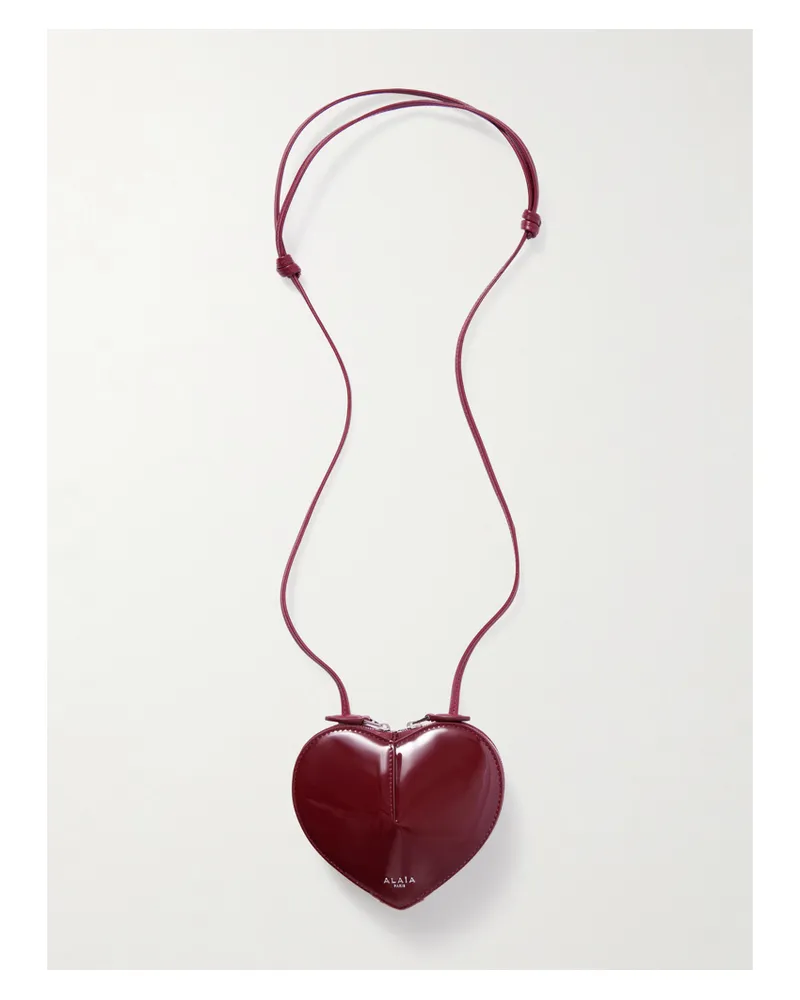 Alaïa Le Coeur Schultertasche Aus Lackleder - Burgunder Burgunder