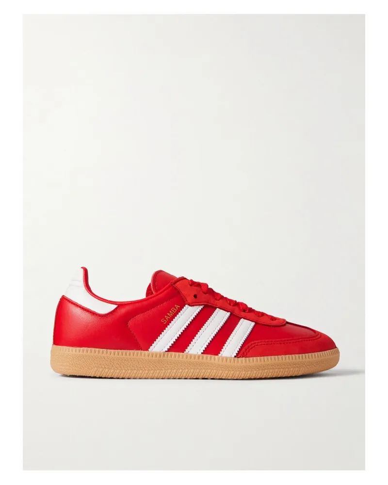 adidas Samba Og Sneakers Aus Veloursleder Und Leder - Rot Rot