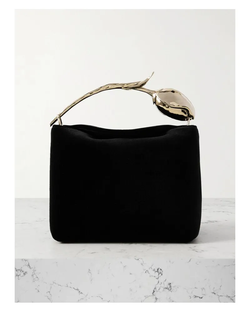 Erdem Bloom Mini Clutch Aus Samt - Schwarz Schwarz