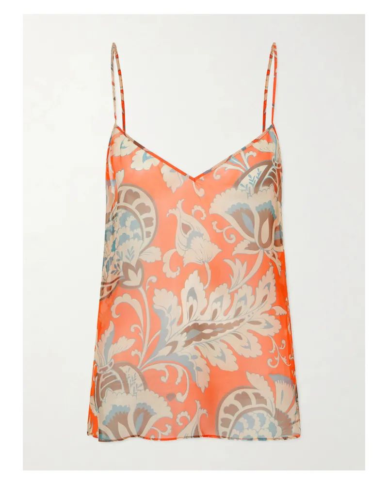 Etro Top Aus Bedruckter Seide - Orange Orange