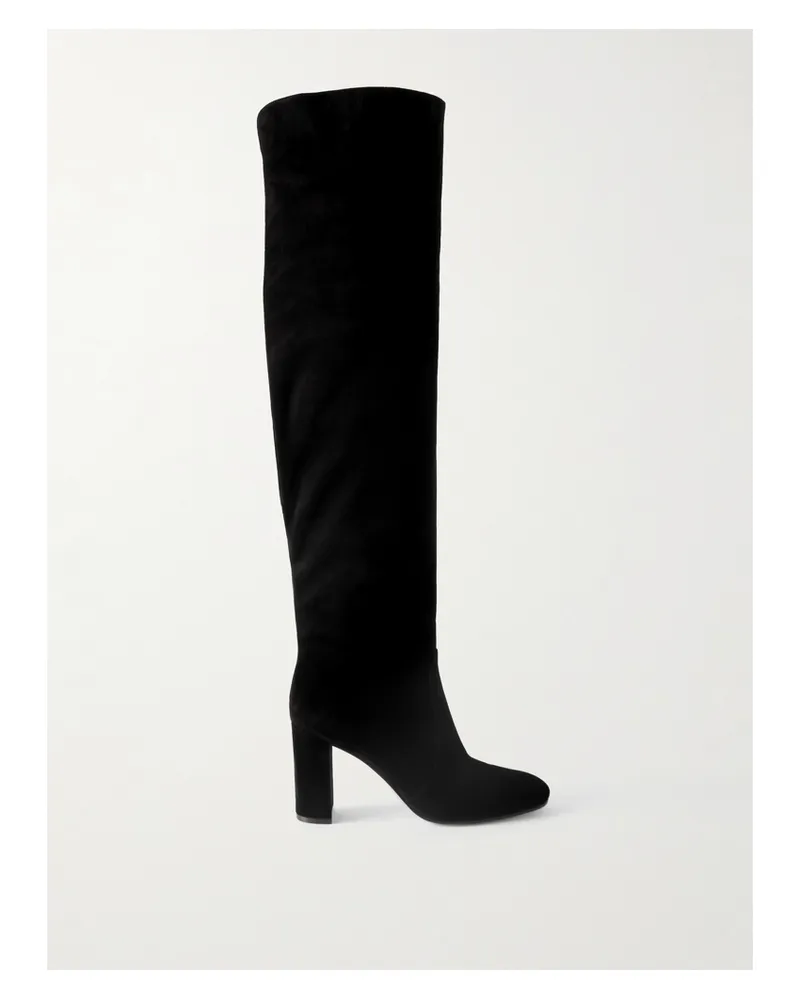 Gianvito Rossi 85 Overknees Aus Veloursleder - Schwarz Schwarz