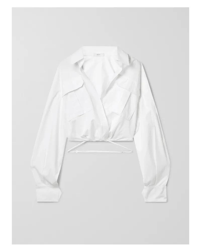 A.L.C. Corbin Verkürztes Oberteil Aus Baumwollpopeline Mit Wickeleffekt - Weiß Weiß