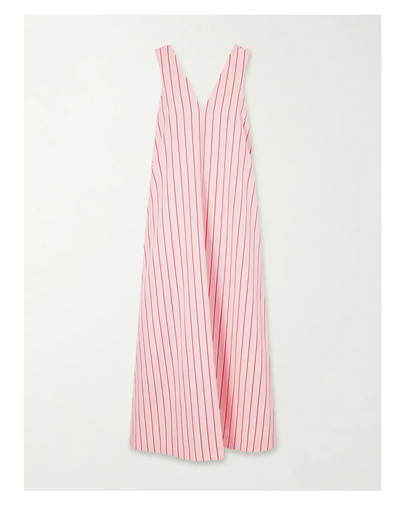 Dries van Noten Striped Cotton-poplin Maxi Dress - Pink Pink