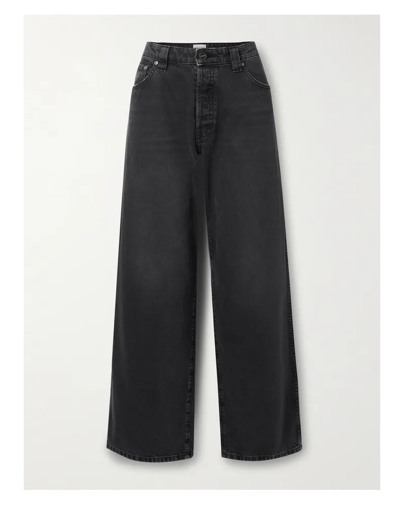 KHAITE Winslow Halbhohe Jeans Mit Geradem Bein - Schwarz Schwarz