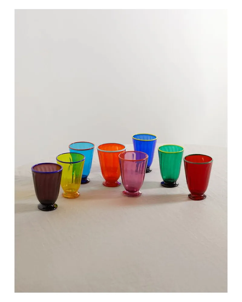 La DoubleJ Rainbow Set Aus Acht Longdrinkgläsern - Orange Orange