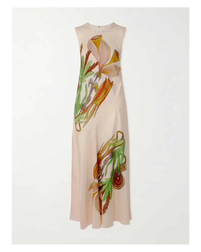 Ulla Johnson Anna Zemánková Gaea Paneled Printed Silk-twill Midi Dress - Multi Multi