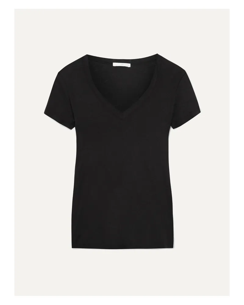 James Perse Casual Slub Cotton-jersey T-shirt - Black Black