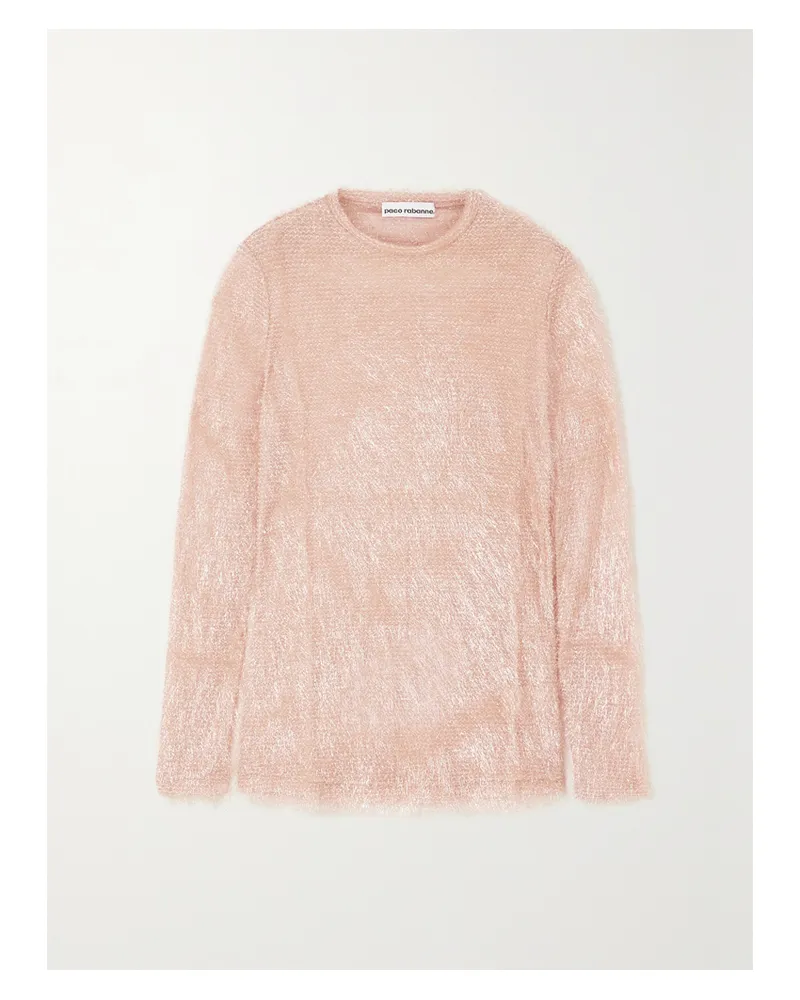 Paco Rabanne Strickpullover In Metallic-optik - Pink Pink