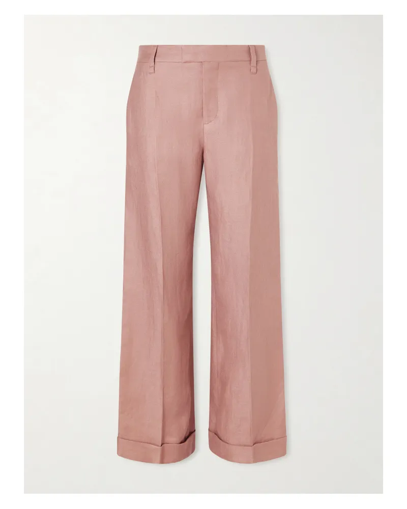 Brunello Cucinelli Hose Mit Weitem Bein Aus Leinen - Pink Pink