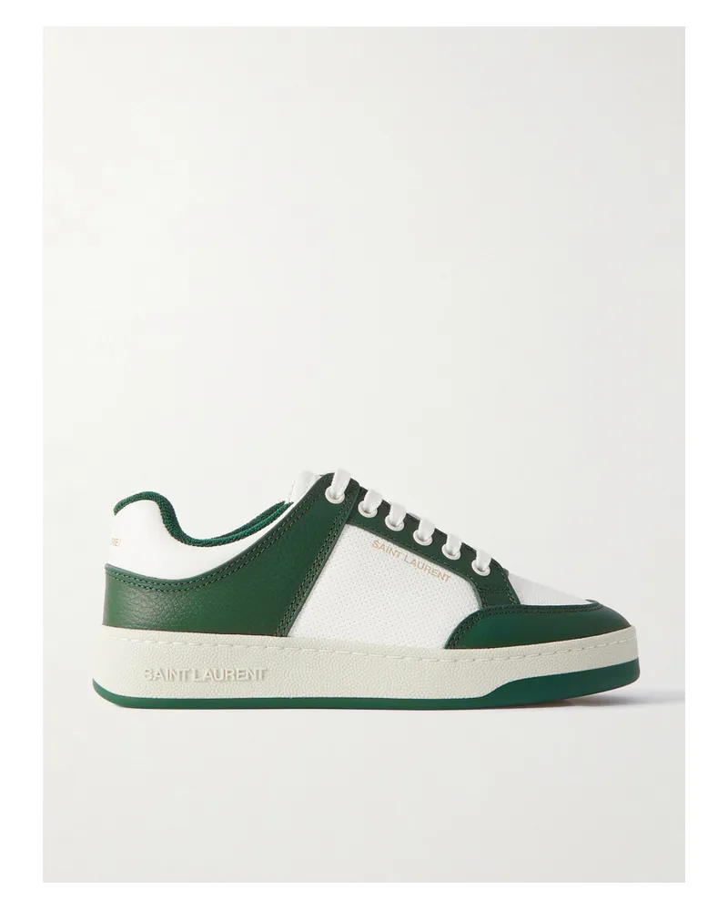 Saint Laurent Sl61 Sneakers aus Leder mit Logoprint Wollweiß