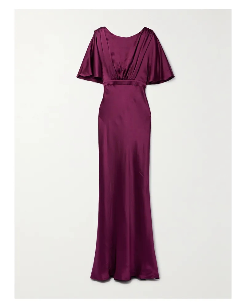 Saloni Winona Robe Aus Gehämmertem Seidensatin - Burgunder Burgunder