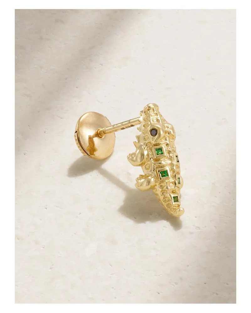 Yvonne Léon Ohrring Aus 9 Karat Gold Mit Diamanten Und Tsavoriten Gold