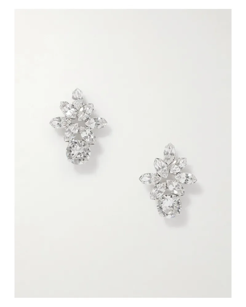 Jennifer Behr Maura Rhodium-plated Crystal Earrings - Silver Silver