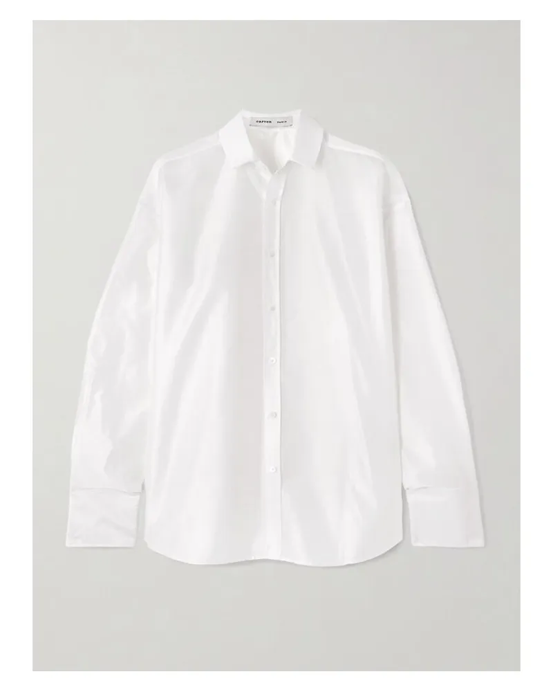 Carven Hemd Aus Taft Mit Perlen - Weiß Weiß
