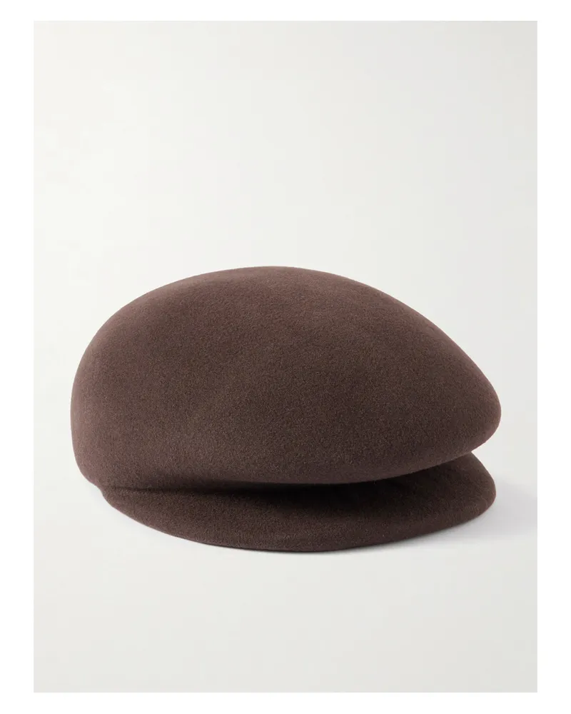 Gigi Burris Laurel Wool-felt Flat Cap - Brown Brown