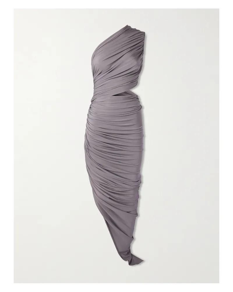 Alaïa One-shoulder Asymmetric Cutout Stretch-jersey Dress - Gray Gray
