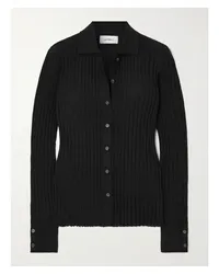 Lisa Yang Aria Cardigan aus Geripptem Kaschmir Schwarz