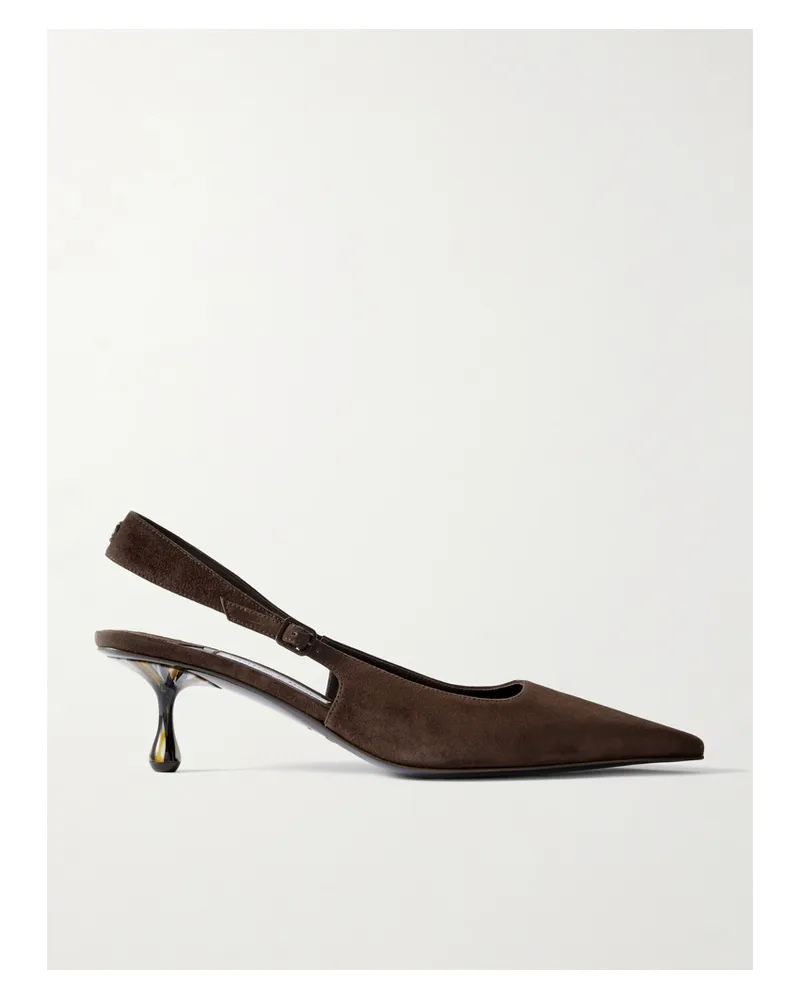 Jimmy Choo Amel 50 Suede Slingback Pumps - Brown Brown