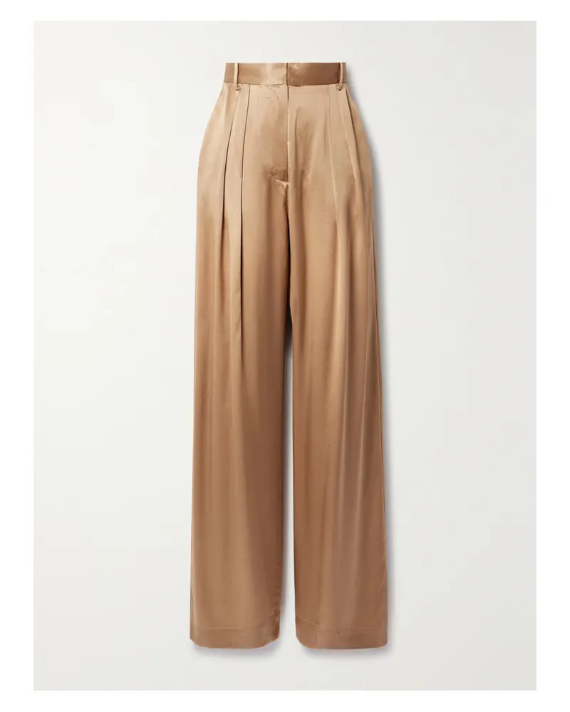Michael Lo Sordo Boy Hose Mit Weitem Bein Aus Seidensatin Mit Falten - Gold Gold