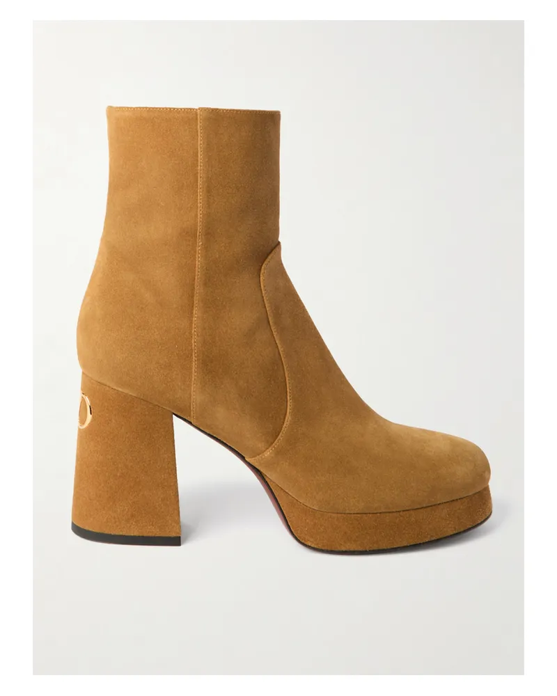 Valentino Garavani Fawcette 90 Suede Ankle Boots - Brown Brown