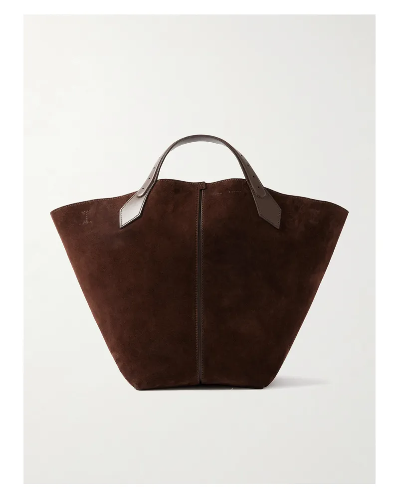 Proenza Schouler Large Chelsea Leather-trimmed Paneled Suede Tote - Brown Brown
