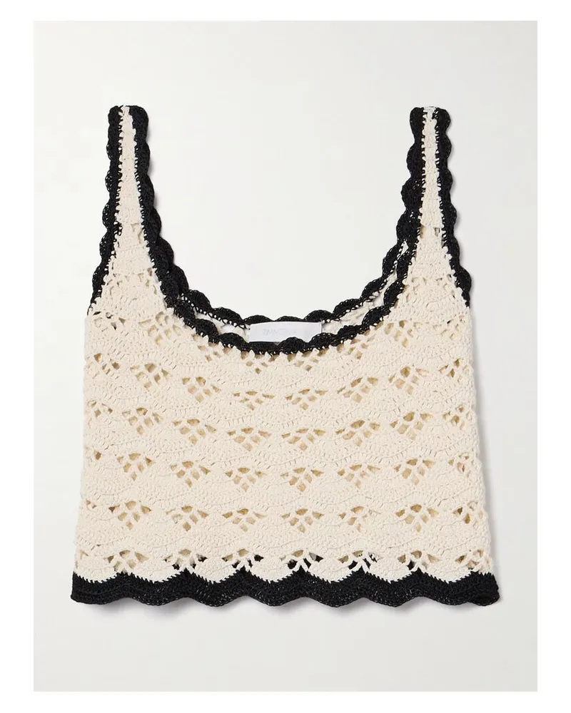 Zimmermann Rhiannon Verkürztes Tanktop Aus Gehäkelter Baumwolle - Creme Creme