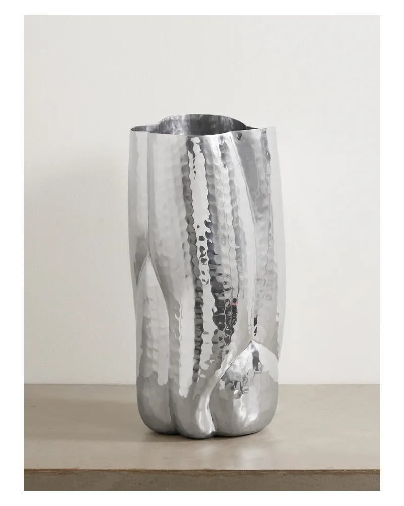 Tom Dixon Cloud Tall Aluminum Vase - Silver Silver