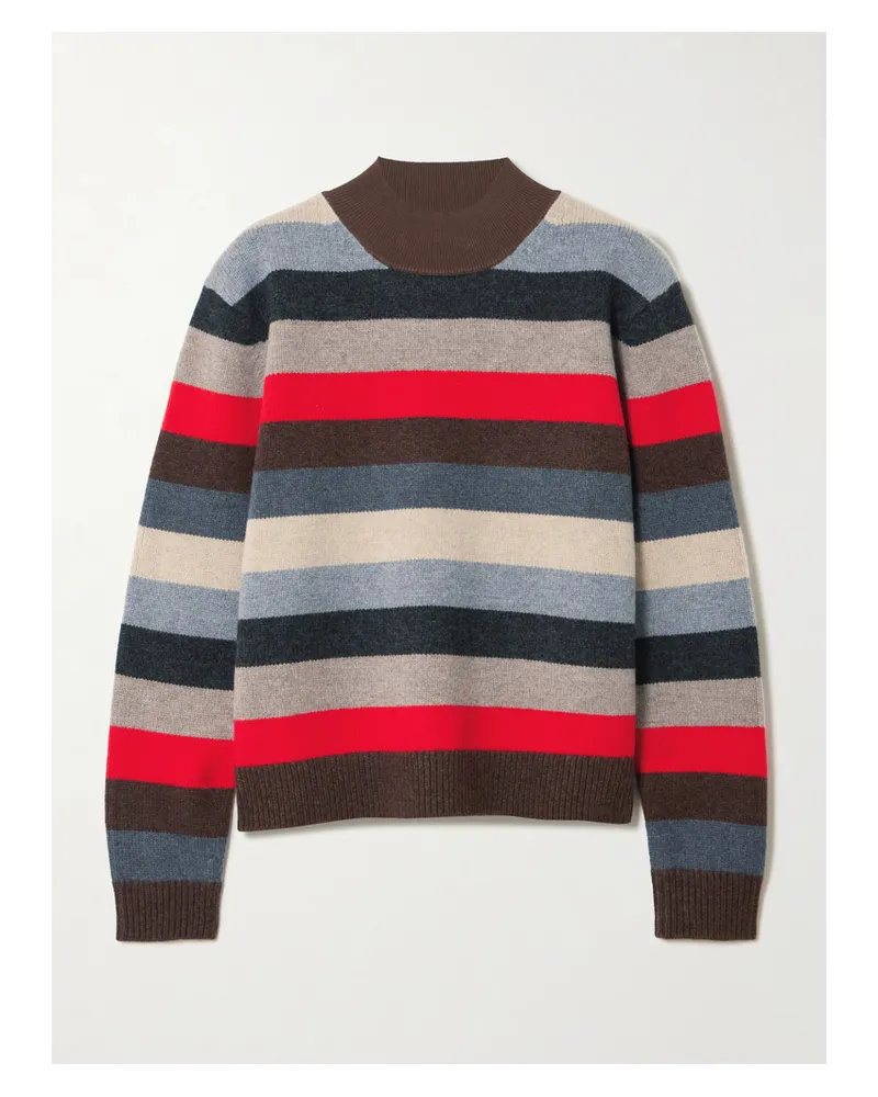 Tory Burch Gestreifter Wollpullover - Blau Blau