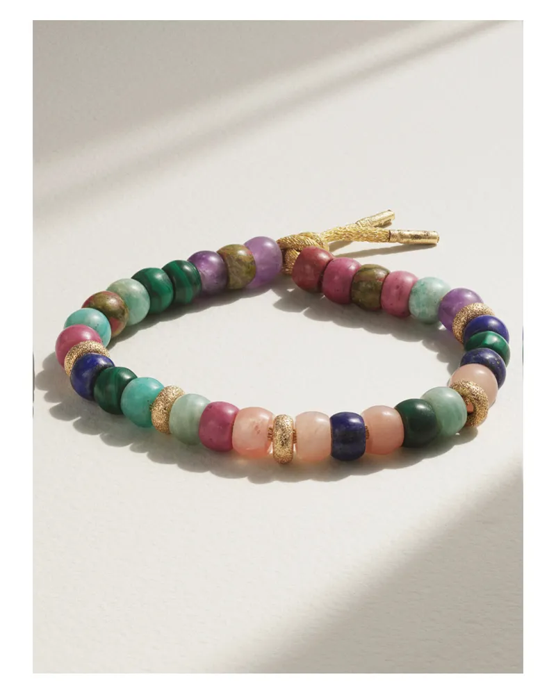 Carolina Bucci Forte Beads Cartagena Armband Aus Lurex® Mit Mehreren Steinen Und Details Aus 18 Karat Gold - Mehrfarbig Mehrfarbig