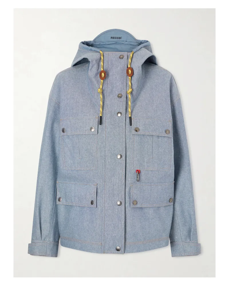 Moncler Beziers Padded Denim Jacket - Blue Blue