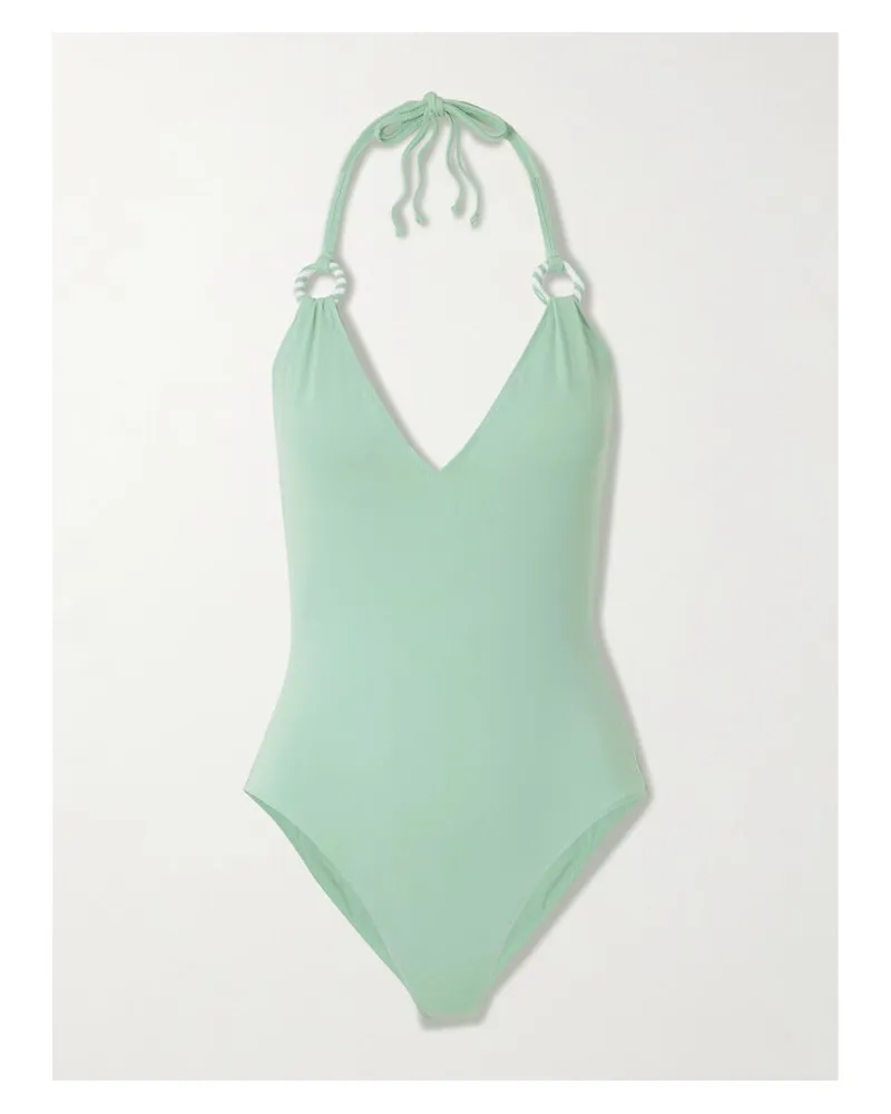 Marysia Doheny Neckholder-badeanzug Mit Verzierungen - Grün Grün