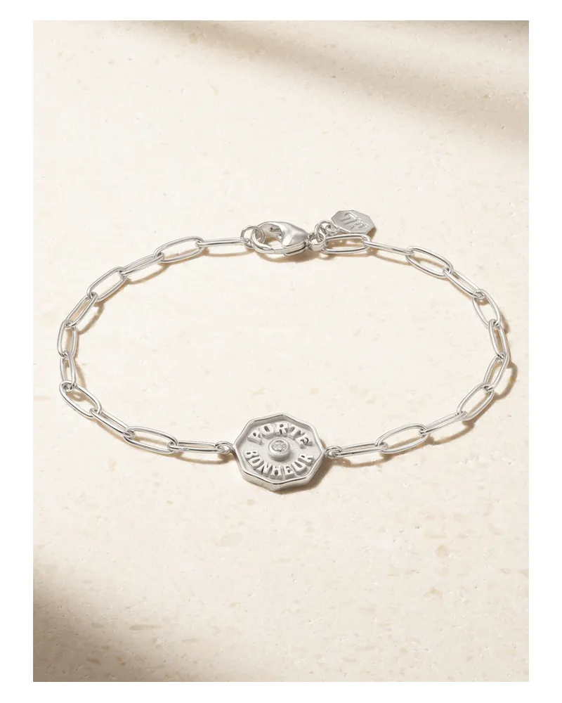 Marlo Laz Porte Bonheur Armband Aus 14 Karat Weißgold Mit Diamant Gold