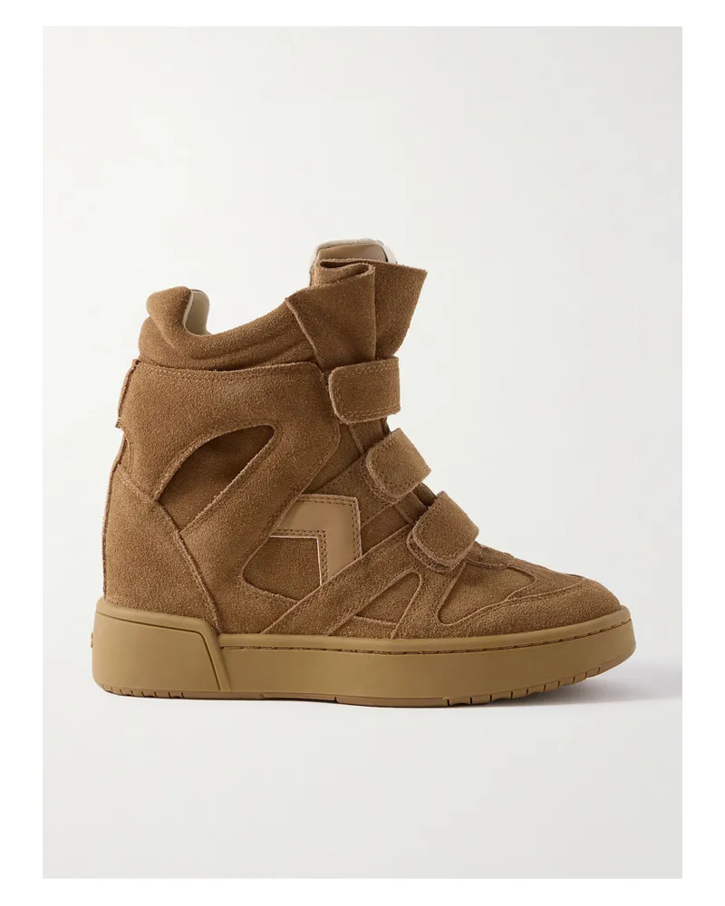 Isabel Marant Sneakers aus Veloursleder mit Lederbesätzen Braun